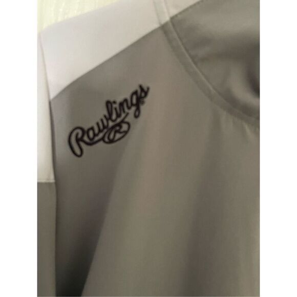 Rawlings Mens Colorblock Mock Neck Half Zip Windbreaker Jacket Gray Size 2XL - Picture 9 of 12